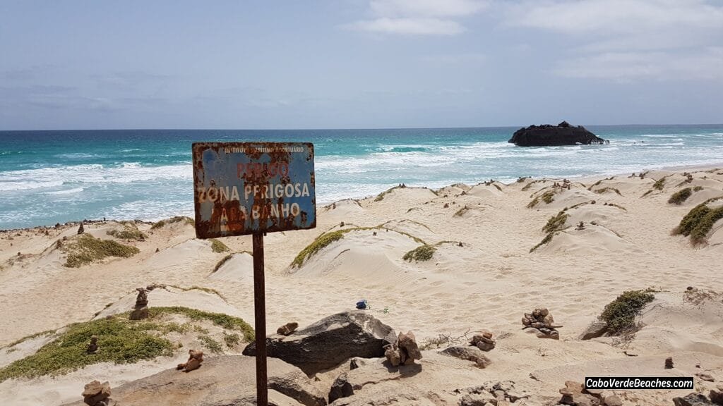 Historic Praia de Atalanta: Shipwreck beach with golden sand and clear water in Boa Vista, Cape Verde.